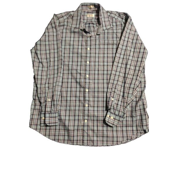 Peter Millar Other - Peter Millar Mens Blue Plaid Long Sleeve Button Front Shirt XL 015